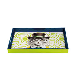 Egan Italy Human Kedi Desenli Tepsi 40x26 cm