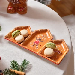 Karaca New Year Yılbaşı Gingerbread Triplate Servis Tabağı 