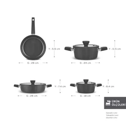 Karaca Biodiamond Regnum İndüksiyon Tabanlı 7 Parça Tencere Seti