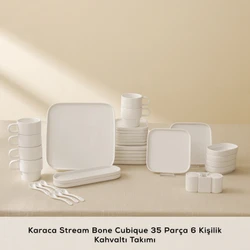 Karaca Stream Bone Cubique 35 Parça 6 Kişilik Kahvaltı Takımı