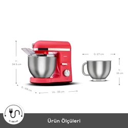 Karaca Mastermaid Chef Pro Çift Kollu Mutfak Şefi 1500W Rudolph Red