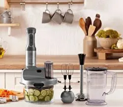 Karaca Mastermaid Prosteel Uzun Blender Ayaklı 6 Bıçaklı Cam Mutfak Robotu 2500W Galaxy Grey