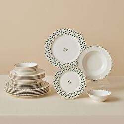 Karaca Forever Bone Almond Tropez 24 Parça 6 Kişilik Yemek Takımı