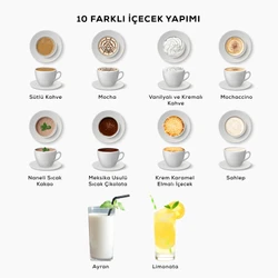 Cookplus Mutfaksever Sıcak Çikolata, Kahve, Latte, Mocha, Cappucino Makinesi