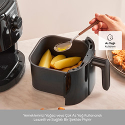 Karaca Smart Cook 60 Dakikaya Kadar Zaman Ayarlı Compact Airfryer Space Gray 2.2 Litre