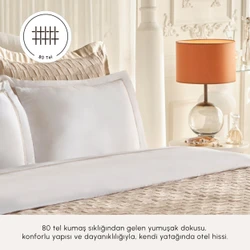 Karaca Home White Collection Bride Carina 80 Tel %100 Pamuk 8 Parça Evlilik Paketi Gold 