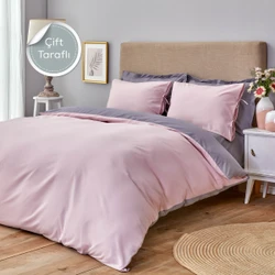 Karaca Home Basic Gül Kurusu Koyu Gri Çift Taraflı King Size Nevresim Takımı PP