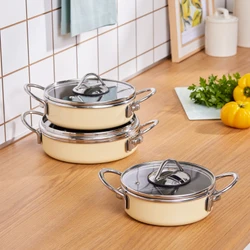 Karaca Ateş Emaye 6 Parça Omlet Set Krem