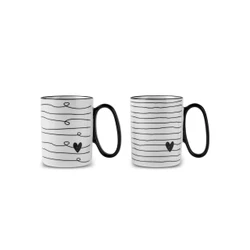 Karaca Amore Çizgili 2'li Mug 360 Ml_0