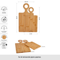 Karaca Dara 2'li Bambu Kesme Tahtası_0