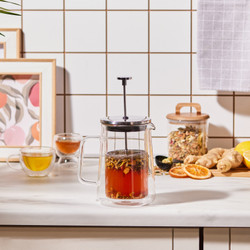 Karaca Pia Konik Çift Cidarlı Borosilikat Cam French Press 600 ml Metalik _0