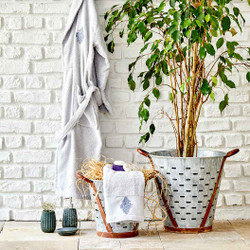 Karaca Home Cavil Daily Gri Nakışlı Erkek Bornoz Seti