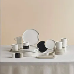 Karaca Red Carpet Collection X Hussein Chalayan Forever Bone Poly 28 Parça 6 Kişilik Kahvaltı Takımı