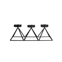 Karaca Home Geometri 3lü Mumluk Siyah 36x13cm