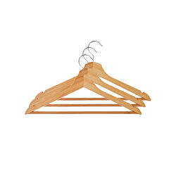 Karaca Home Jessie Ahsap Kahve 3lü Askı Seti 44cm 