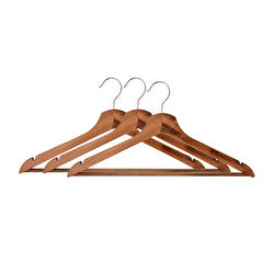 Karaca Home Jessie Ahsap Naturel 3lü Askı Seti 44cm 