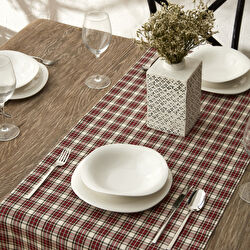 Karaca Home Woodland Ekose Runner Kırmızı