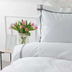 Karaca Home White Collection Valse Saten Percale Çift Kişilik Nevresim Takımı Şeritli Gri 