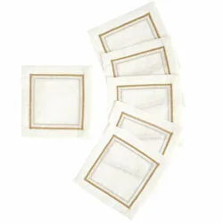 Karaca Home Molde 6'lı Kokteyl Peçetesi Gold Gümüş