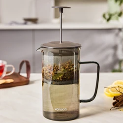 Karaca Valentina Borosilikat Cam French Press 1000 ml Grey