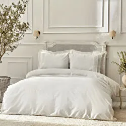Karaca Home White Collection Quin Çİft Kişilik Dantelli Nevresim Takımı Beyaz