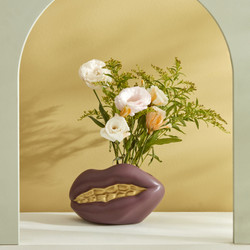 Karaca Home Massey Dekoratif Dudak Vazo Mor 21X10,2X13 Cm