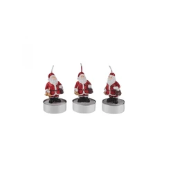 Karaca Home New Year Yılbaşı Santa 3'lü Tealight Mum 18,5x6,7 cm