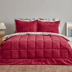 Karaca Home Lydia Çift Kişilik Stripe Comfort Set Bordo