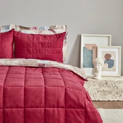 Karaca Home Lydia Çift Kişilik Stripe Comfort Set Bordo