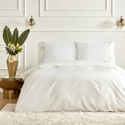 Karaca Home White Collection Acadia Percale Çift Kişilik Nevresim Takımı Dantelli Beyaz