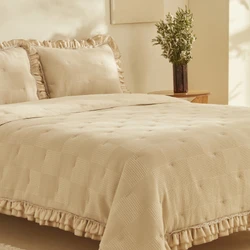 Karaca Home White Collection Perios %100 Pamuk Çİft Kişilik Spring Comfort Fırfırlı Bej