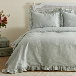 Karaca Home White Collection Tyra %100 Pamuk Çift Kişilik Yatak Örtüsü Adaçayı