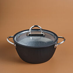 Karaca Biogranit Lopus Tencere 24 Cm Siyah