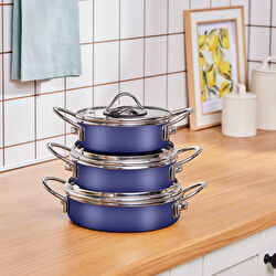 Karaca Ateş Emaye 6 Parça Omlet Seti Bordo