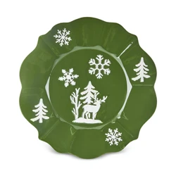 Karaca New Year Yılbaşı Snowy Pasta Tabağı 24 Cm Yeşil