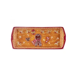 Karaca New Year Yılbaşı Gingerbread Kayık Tabak 35 Cm