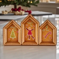 Karaca New Year Yılbaşı Gingerbread Triplate Servis Tabağı 