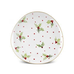 Karaca New Year Yılbaşı Red Dot Pasta Tabağı 20,5 Cm