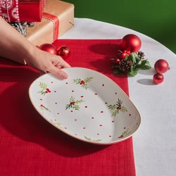 Karaca New Year Yılbaşı Kokina Oval Kayık Tabak 33 Cm 