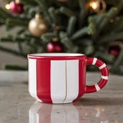 Karaca New Year Yılbaşı Candy Stripe Yeşil Kulp Kupa 10 Cm 