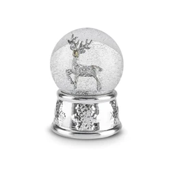 Karaca New Year Yılbaşı Deer Kar Küresi 10x13,6 cm Gümüş