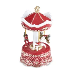 Karaca New Year Yılbaşı Carousel Hareketli ve Müzikli Obje 12,4x23 cm