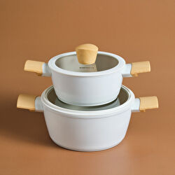 Karaca x Refika Swiss Crystal Almond Cream İndüksiyon Tabanlı Midi 4 Parça Set