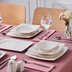 Karaca Square Bone Jamie 53 Parça 12 Kişilik Yemek Takımı Gold