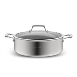 Karaca Plasma Steel 3Ply İndüksiyon Tabanlı Çelik Pilav/Karnıyarık Tencere 26 Cm