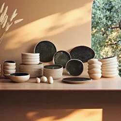Karaca Earth Collection Galactic 55 Parça 12 Kişilik Yemek Takımı Siyah