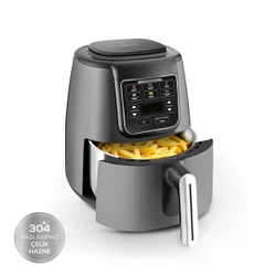 Karaca Air Pro Cook Köz Steel XL Çelik Hazneli Airfryer Space Gray