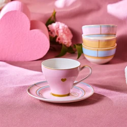 Karaca Talya Kahve Fincanı ve Tabağı 90 Ml Pembe
