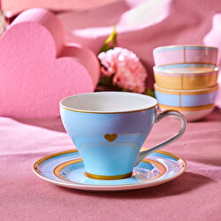 Karaca Talya Çay Fincanı ve Tabağı 220 Ml Sarı