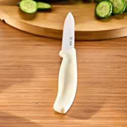 Dr. Inox Tırtıklı Sebze Bçağı Krem 21 cm
